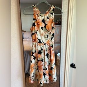 Floral satin dress